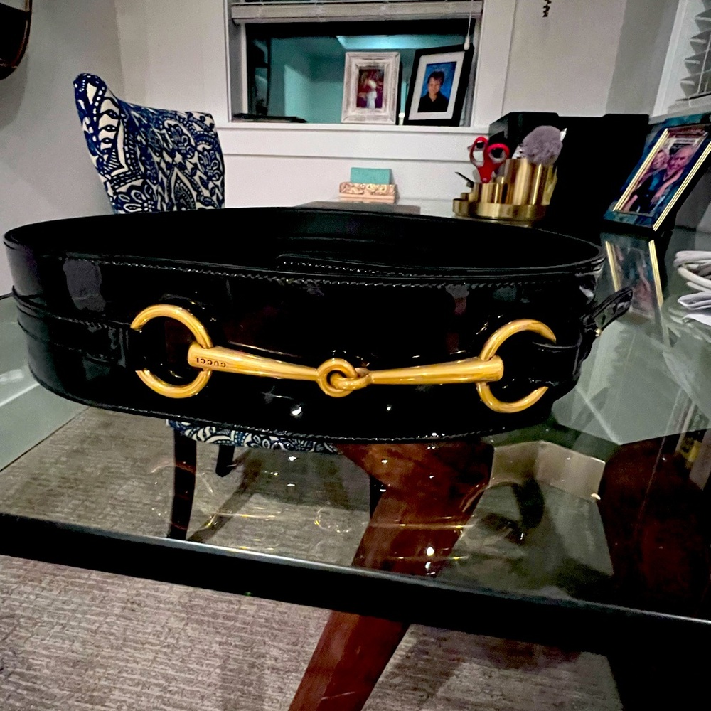 Patent Leather Gucci Belt